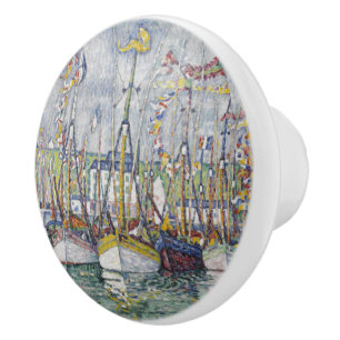 Bouton De Porte En Céramique Bénédiction vintage de la flotte de thon à Groix