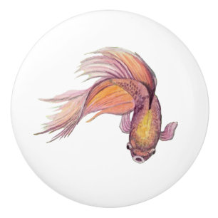 Bouton De Porte En Céramique Betta Fish Ceramic Knob