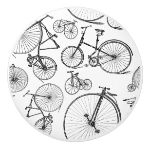 Bouton De Porte En Céramique Bicyclettes à l'ancienne couleur ARRIÈRE - PLAN