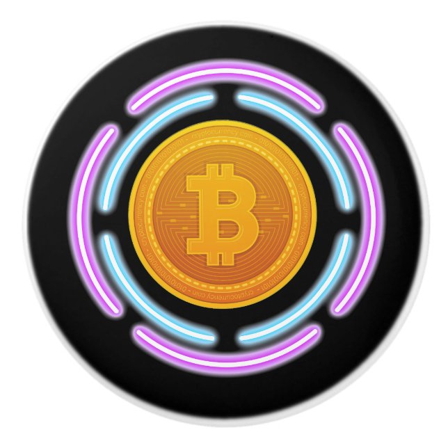 BOUTON DE PORTE EN CÉRAMIQUE BITCOIN (Devant)