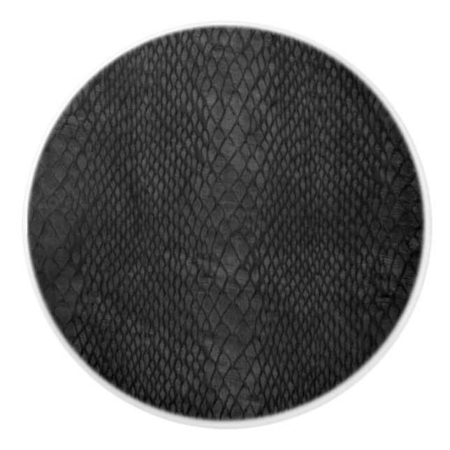 Bouton De Porte En Céramique Black Snakeskin Print Ceramic Knob (Devant)