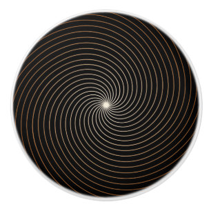 Bouton De Porte En Céramique Black & White Swirl avec Gradation Tan