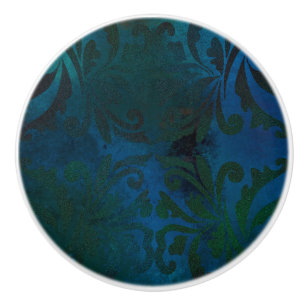 Bouton De Porte En Céramique bleu