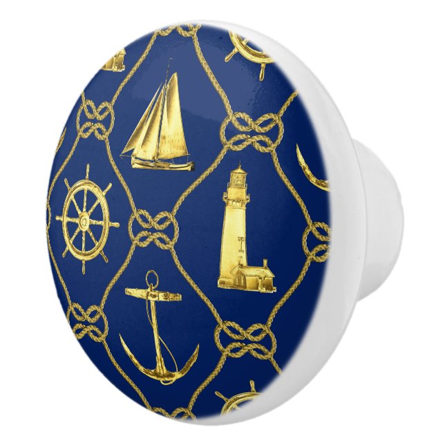 Bouton De Porte En Céramique Bleu bleu marine classique (Droite)