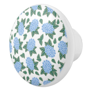 Bouton De Porte En Céramique Blue Hydrangeas Custom Ceramic Knob