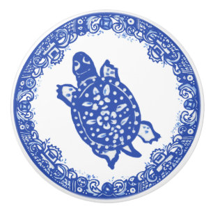 Bouton De Porte En Céramique Blue Willow Design Aiguille tachetée Visages migno