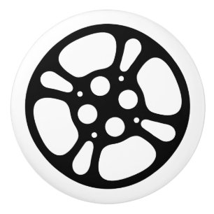 Bouton De Porte En Céramique Bobine de film noire et blanche