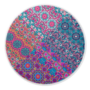 Bouton De Porte En Céramique Boho coloré  