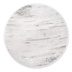 Bouton De Porte En Céramique Bois de bouleau blanc rustique Pays Ferme Grange