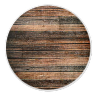 Bouton De Porte En Céramique Bois rustique vieilli brun ferme maison de campagn