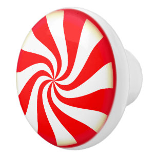 Bouton De Porte En Céramique Bonbon de menthe poivrée