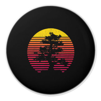 Bouton De Porte En Céramique Bonsai Tree japonais Zen Bouddhiste Arbre Sunset