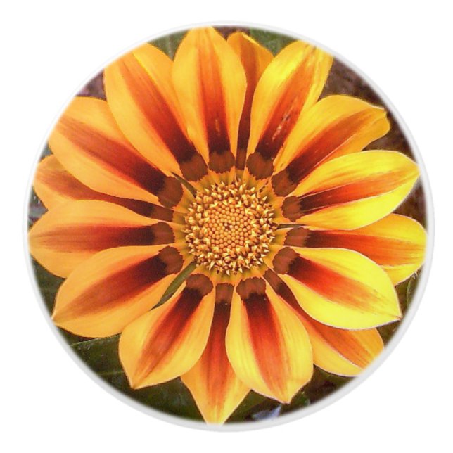 Bouton De Porte En Céramique Boucle de porte à fleurs de Gazonia (Devant)