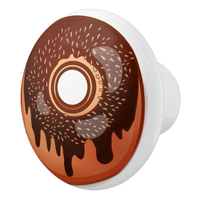 Bouton De Porte En Céramique Bouillie de chocolat avec arroses (Droite)