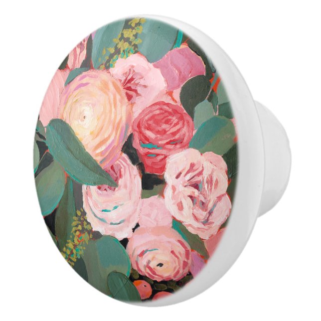 Bouton De Porte En Céramique Bouquet Eucalyptus (Droite)