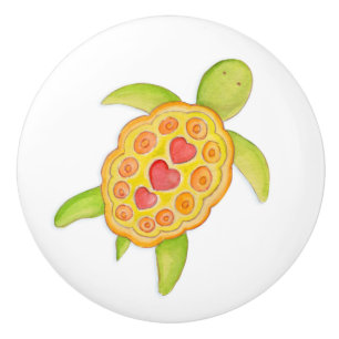 Bouton De Porte En Céramique Bouteille d'art de l'aquarelle capricieuse de tort