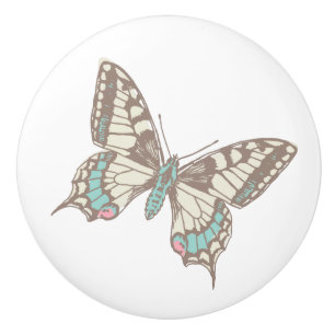 Bouton De Porte En Céramique Bouteille d'art esquissé papillon