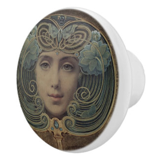 Bouton De Porte En Céramique Bouton Art Nouveau en céramique