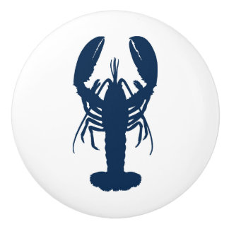 Bouton De Porte En Céramique Bouton de tirage en céramique Homard bleu