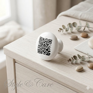 Bouton De Porte En Céramique Bouton en céramique avec design de code QR unique