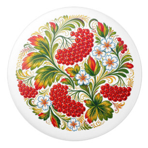 Bouton De Porte En Céramique Bouton en céramique d'art populaire floral de Petr