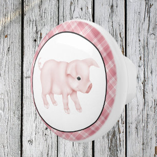 Bouton De Porte En Céramique Bouton en céramique de Country Pig