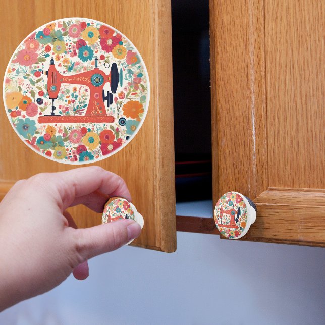 Bouton De Porte En Céramique Bouton en céramique de la machine à coudre vintage (Créateur téléchargé)