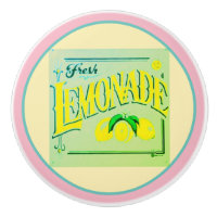 Bouton en céramique de limonade rose vintage