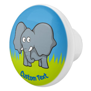 Bouton De Porte En Céramique Bouton en céramique pour éléphant gris