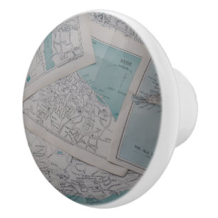 Bouton De Porte En Céramique Bouton en céramique représentant le rêve d'un cart