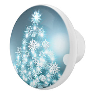 Bouton De Porte En Céramique Brillants Arbre de Noël Dresseur de Noël