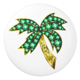Bouton De Porte En Céramique Brouillard en céramique Palm Tree Knob