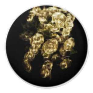 Bouton De Porte En Céramique Bud Gilt