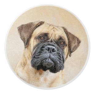 Bouton De Porte En Céramique Bullmastiff Peinture - Joli chien d'origine art