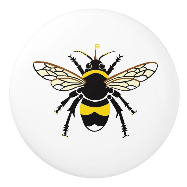 Bouton De Porte En Céramique Bumble BEE - Faune - Nature (Devant)