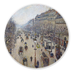Bouton De Porte En Céramique Camille Pissarro - Boulevard Montmartre, matin