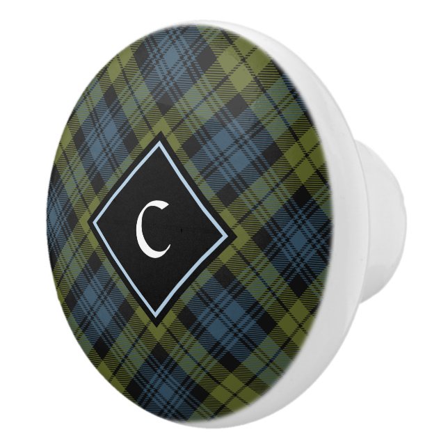 Bouton De Porte En Céramique Campbell Tartan Ceramic Knob (Droite)