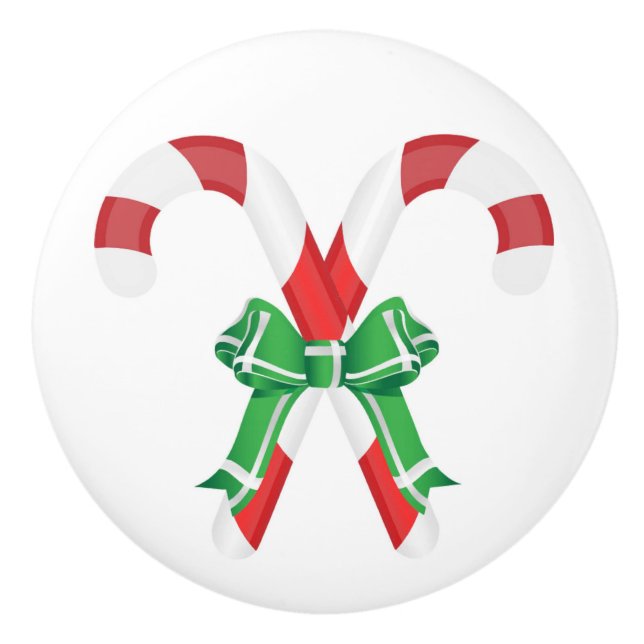 BOUTON DE PORTE EN CÉRAMIQUE CANDYCANS DE NOËL (Devant)
