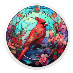 Bouton De Porte En Céramique Cardinal Redbird
