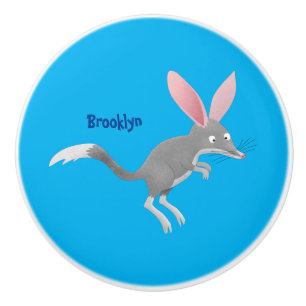 Bouton De Porte En Céramique Caricature de bilby australien très heureuse