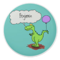 Caricature de dragon dragon drôle et vert respiran