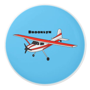 Bouton De Porte En Céramique Caricature de l'avion à train de vélo