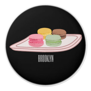Bouton De Porte En Céramique Caricature de Macaron
