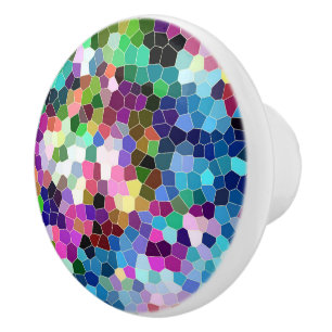 Bouton De Porte En Céramique Carreaux de mosaïque Abstraite colorée Motif géomé