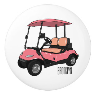 Bouton De Porte En Céramique Carte de golf / dessin animé en voiturette de golf