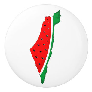 Bouton De Porte En Céramique Carte de Palestine Watermelon Symbole de la libert
