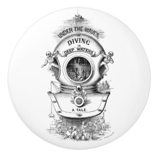 Bouton De Porte En Céramique Casque antique de plongée