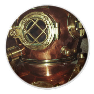 Bouton De Porte En Céramique Casque vintage de plongée