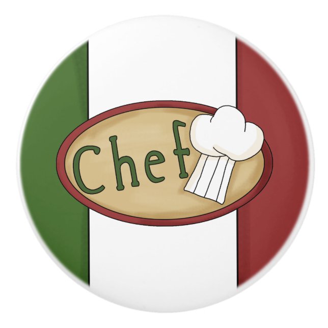 Bouton De Porte En Céramique Casquette italien de chef (Devant)