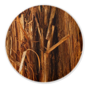 Bouton De Porte En Céramique Cèdre texturé en écorce de bois